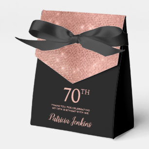 70th Birthday Rose Gold Thank You Favour Box