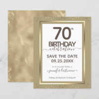 70th Birthday Save the Date Budget Invitation