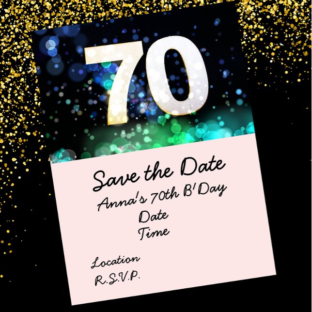 70th Birthday Save the Date Postcard (Creator Uploaded)