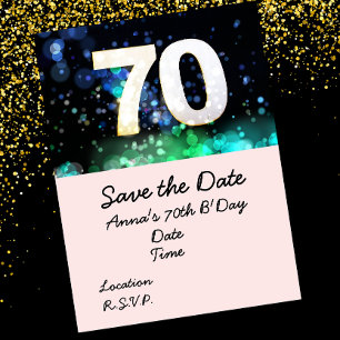 70th Birthday Save the Date Postcard