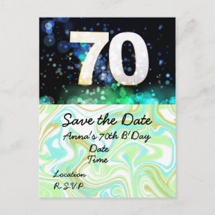 70th Birthday Save the Date Postcard