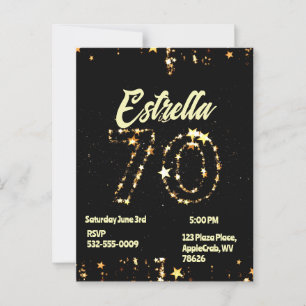 70th Birthday Seniors Digital Elegant Party Postcard