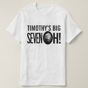 70th Birthday seven oh custom name photo mono T-Shirt