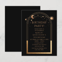 70th Birthday Seventy Celestial Black Gold