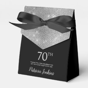 70th Birthday Silver Thank You Favour Box