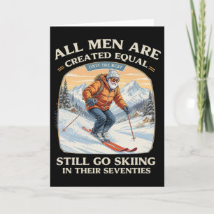 70th Birthday Skier Gift Vintage Skiing Seventies Card