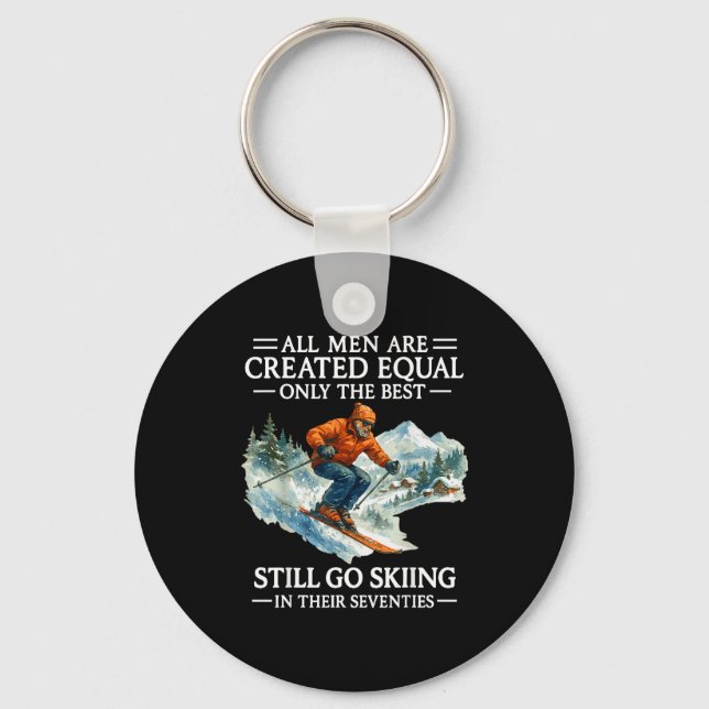 70th Birthday Skier Man 70 Years Old Skiing Lover  Key Ring (Front)