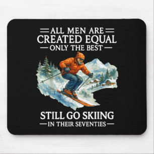 70th Birthday Skier Man 70 Years Old Skiing Lover Mouse Mat