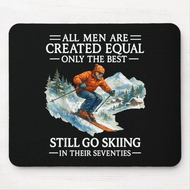70th Birthday Skier Man 70 Years Old Skiing Lover  Mouse Mat (Front)