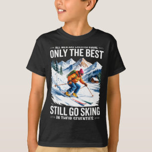 70th birthday skier man old skiing lover skiing da T-Shirt