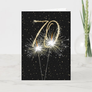 70th Birthday Sparkler on black Card