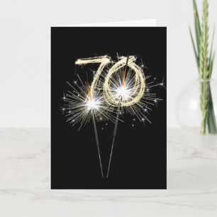 70th Birthday Sparklers on Black Card