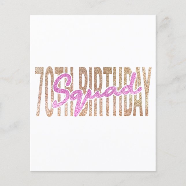70th birthday squad quote sayings flyer (Front)