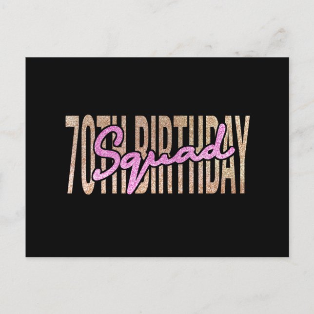 70th birthday squad quote sayings holiday postcard (Front)