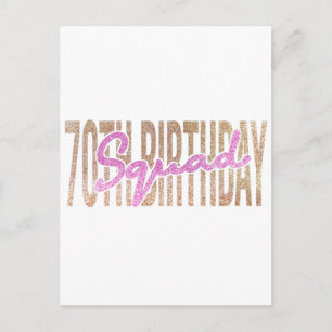 70th birthday squad quote sayings postcard