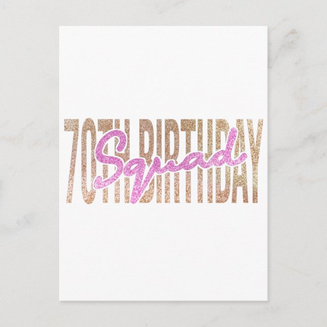 70th birthday squad quote sayings postcard (Front)