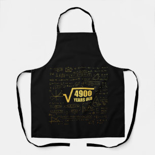 70th Birthday Square Root of 4900 70Years Old Math Apron