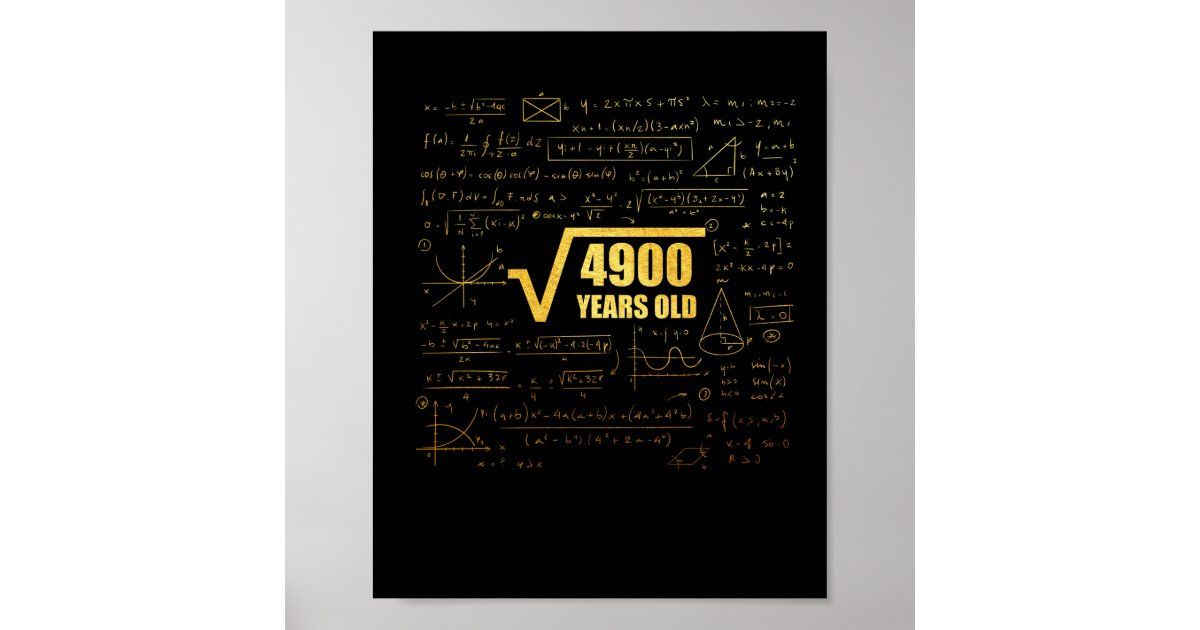 70th-birthday-square-root-of-4900-70years-old-math-poster-zazzle