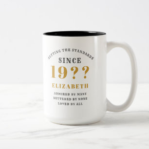 70th Birthday Standards  Add Your Name & Year Two-Tone Coffee Mug