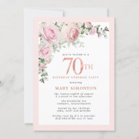 70th Birthday Surprise Party Blush Pink Floral