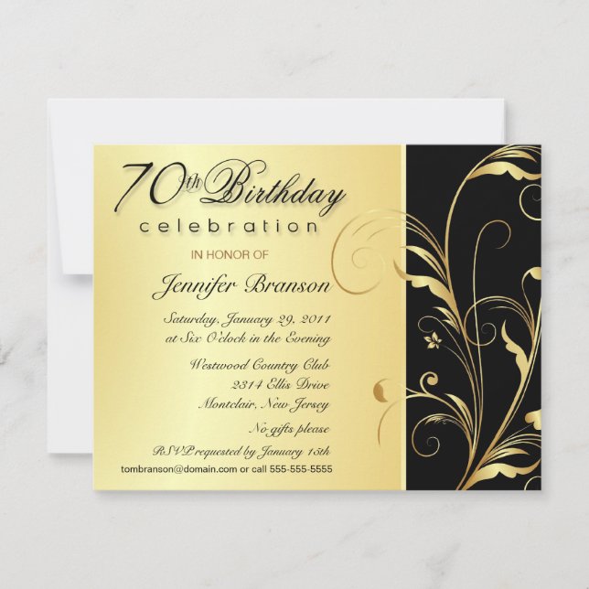 70th Birthday Surprise Party Invitations (Front)