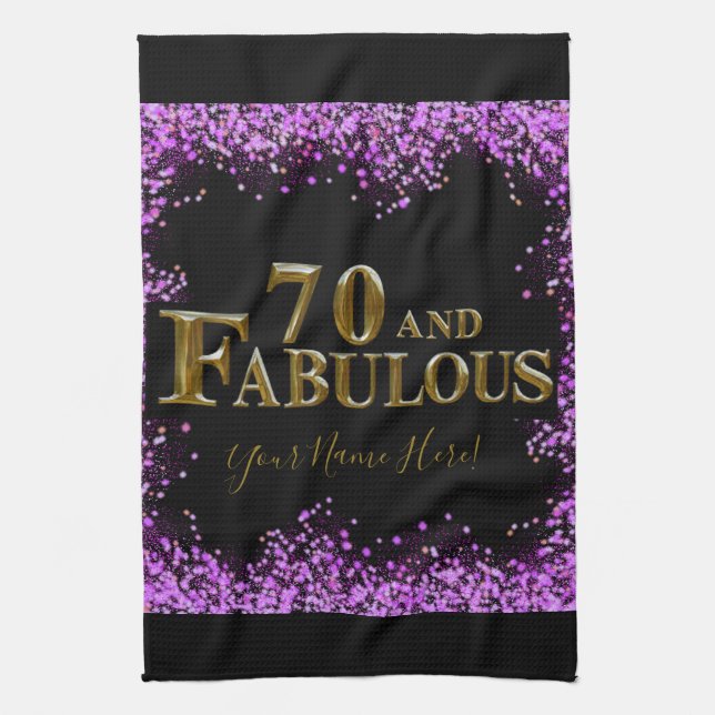 70th Birthday  Tea Towel (Vertical)