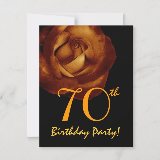 70th Birthday Template Gold Rose 001 (Front)