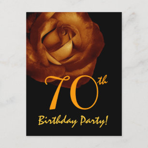 70th Birthday Template Gold Rose 001