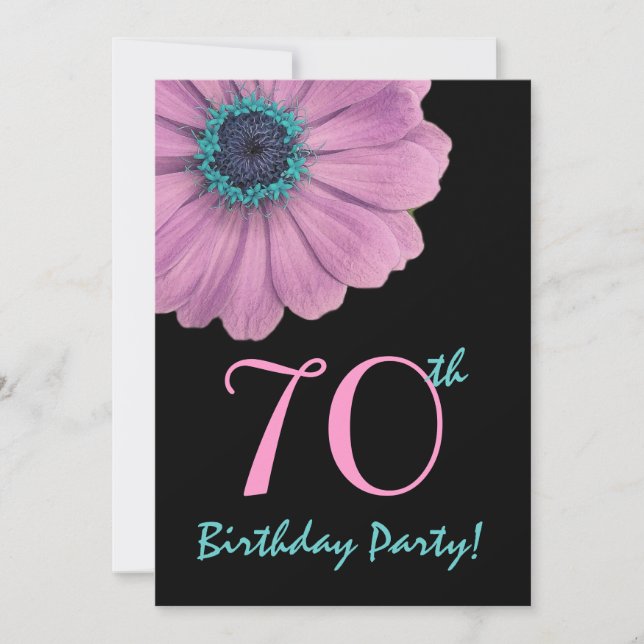 70th Birthday Template - Pink Daisy (Front)