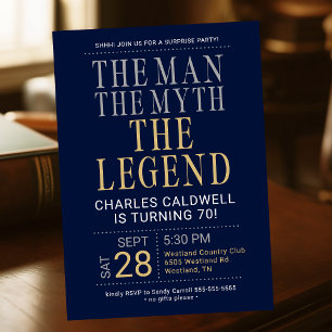 70th Birthday The Man The Myth The Legend Invitation