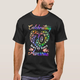 70Th Birthday Tie Dye 70 Years Old Birthday Awesom T-Shirt