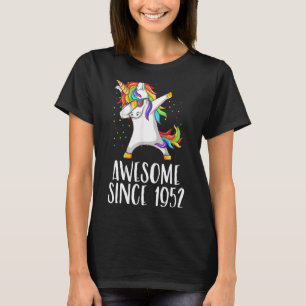 70th Birthday Unicorn Dab Awesome Since 1952 T-Shirt