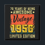 70th Birthday Vintage 1956 70 Years Old Decoration Magnet<br><div class="desc">70th Birthday Vintage 1956 70 Years Old Decorations</div>
