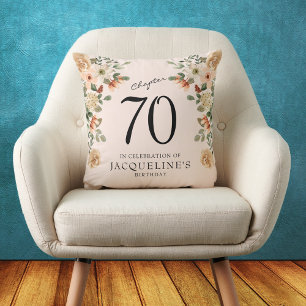 70th Birthday Vintage Floral Cushion