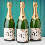 70th Birthday Vintage Floral Sparkling Wine Label<br><div class="desc">Transform any sparkling wine bottle into a memorable keepsake for a 70th birthday celebration with our charming Vintage Floral Wine Labels. Discover how these customisable Zazzle designs elevate your party décor and make the perfect gift for the wine enthusiast turning 70!</div>