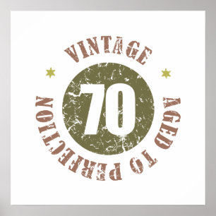 70th Birthday Vintage Poster