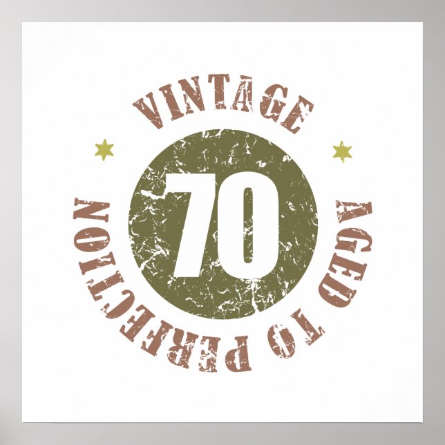 70th Birthday Vintage Poster (Front)