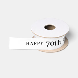 70th Birthday White Ribbon Satin Ribbon