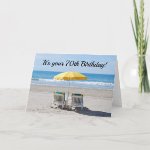 **70th BIRTHDAY WISHES ARE LIKE DAY AT BEACH Card