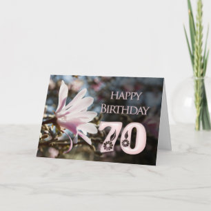 70th Birthday with magnolia Card