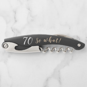 70th Birthday with Name Motivational Funny Corkscrew