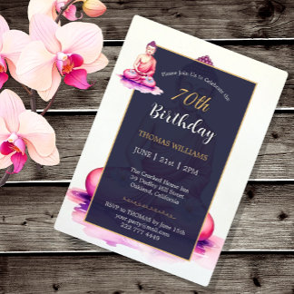 70th Buddha Birthday, Watercolor, Meditation /Yoga Invitation