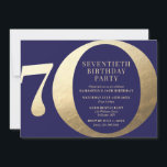 70th Business Anniversary Invitation<br><div class="desc">70th business anniversary invitation featuring a big 70. It has a fun and elegant layout and it features a beautiful gold texture. It’s a big day so make sure you celebrate it in style! Background colour is editable. Please contact me at claudia@claudiaowen.com if you would like to customise this invitation....</div>