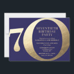 70th Business Anniversary Invitation<br><div class="desc">70th business anniversary invitation featuring a big 70. It has a fun and elegant layout and it features a beautiful gold texture. It’s a big day so make sure you celebrate it in style! Background colour is editable. Please contact me at claudia@claudiaowen.com if you would like to customise this invitation....</div>