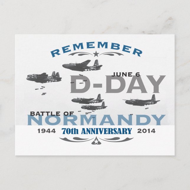 70th D-Day Air Battle of Normandy Anniversary Postcard (Front)