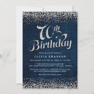 70th Denim & Diamonds Birthday Party Invitation