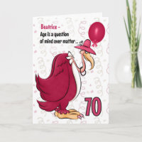 70th Funny Birthday Pink Buzzard with Name