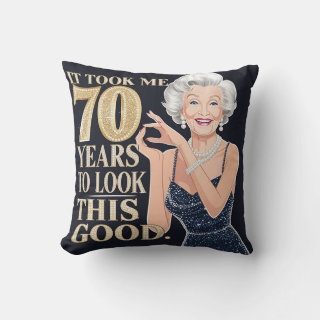 70th granny birthday  cushion (Front)