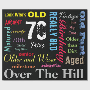 70th Happy Birthday in a Large Graffiti Design Wrapping Paper