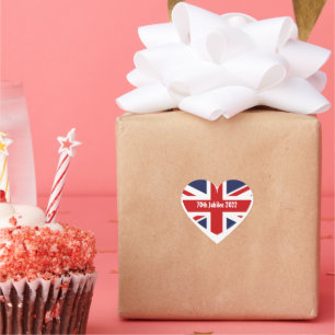 70th Jubilee 2022 British Flag Heart Sticker